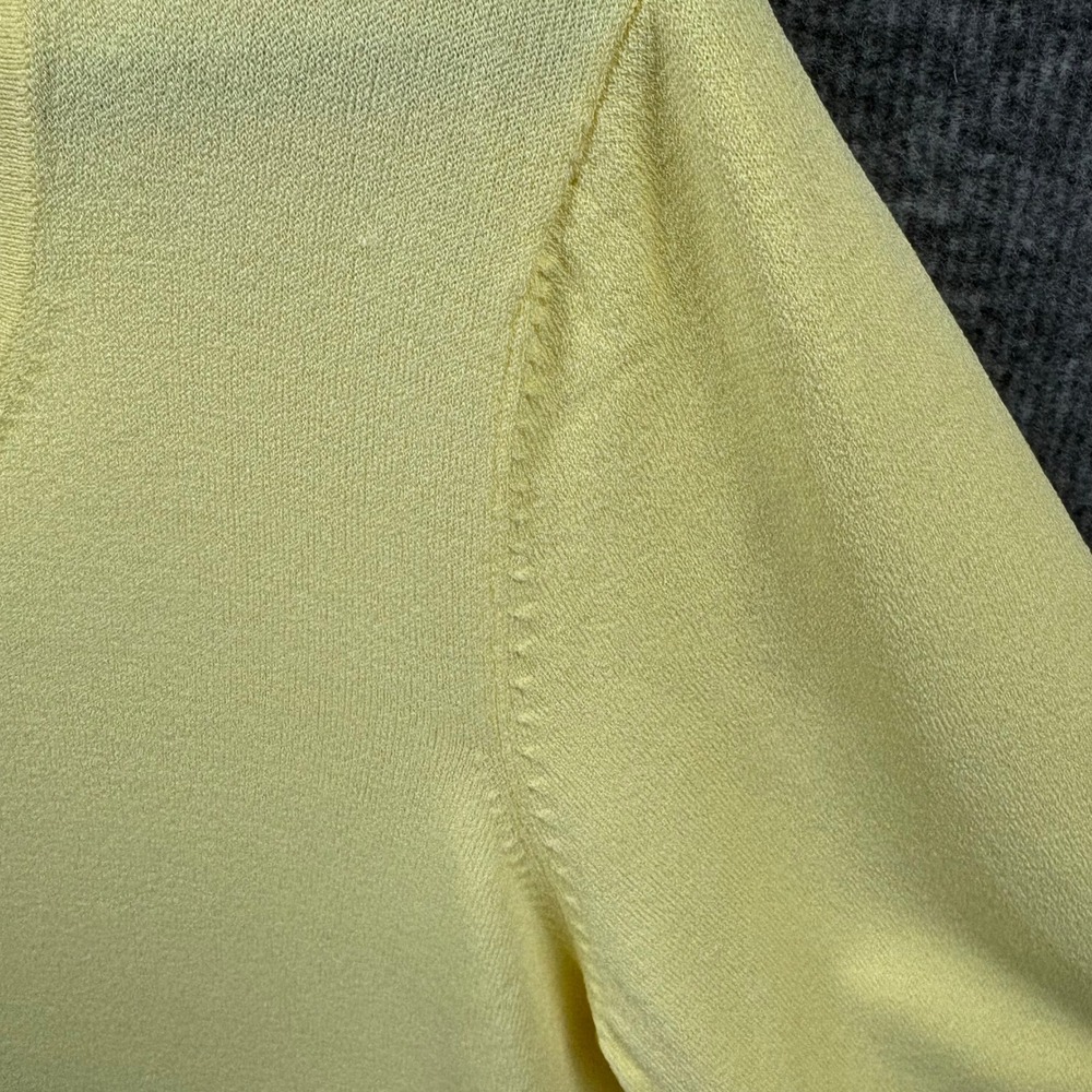 Talbots Yellow Knit Top Women L Scoop Neck 3/4 Sleeve Capsule Wardrobe Minimalis - Picture 7 of 10